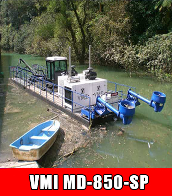A VMI MD-850-SP self-propelled dredger working on location