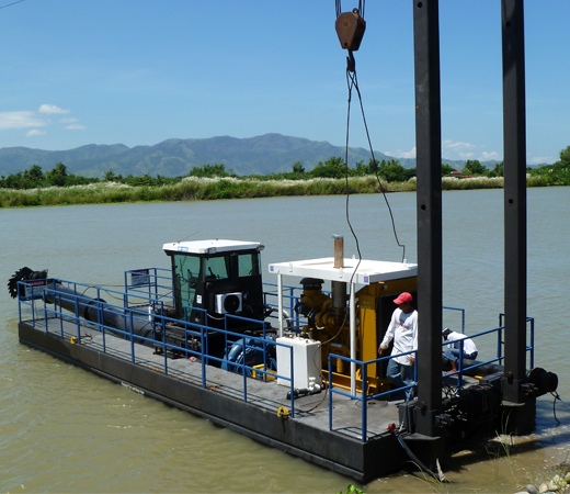 A VMI Dredge Titan 1027 cutter suction dredge working on location in the Philippines